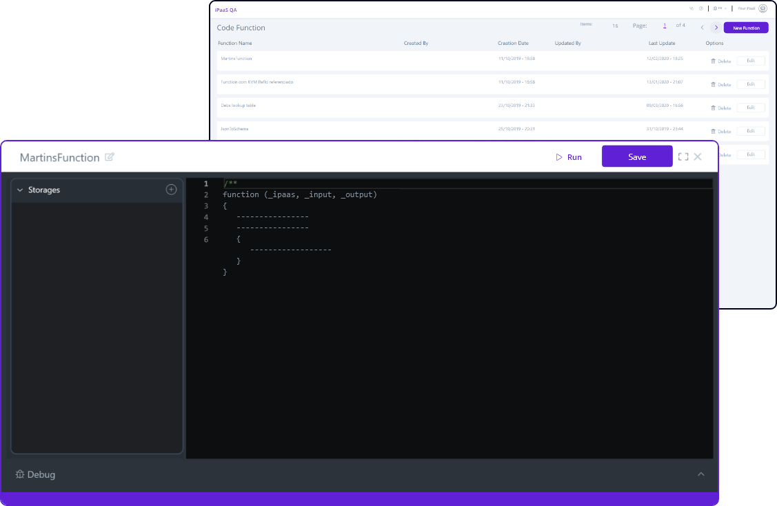 Fonctions de code de plate-forme