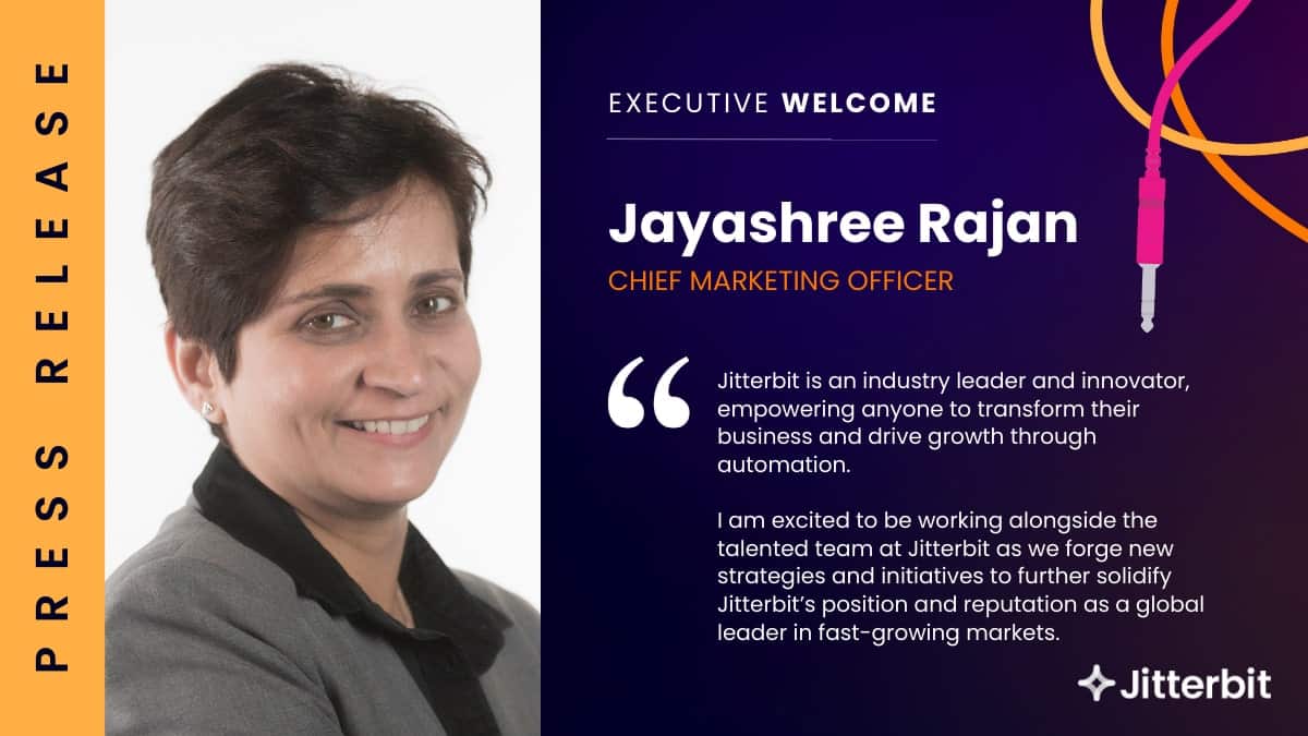 Jitterbit Names Jayashree Rajan Chief Marketing Officer