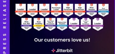 Jitterbit im Winter 2023 G2 Grid Report für EDI und iPaaS als Leader ausgezeichnet