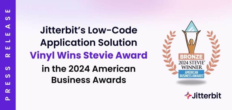 Die Low-Code-Anwendungslösung von Jitterbit Vinyl Gewinnt den Stevie Award bei den American Business Awards 2024