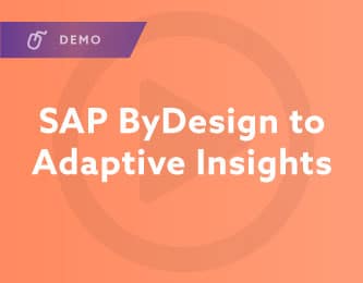 SAP ByDesign to Adaptive Insights Demo