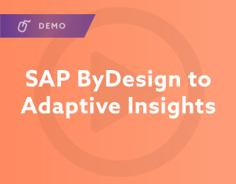 SAP ByDesign to Adaptive Insights Demo