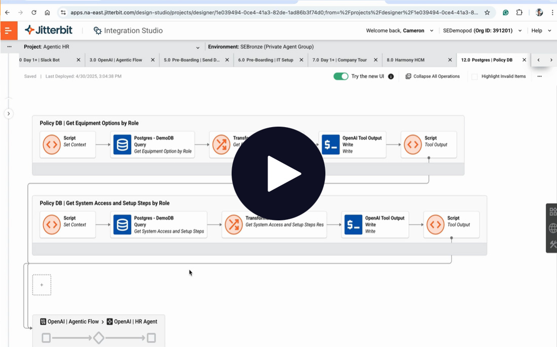 Jitterbit HR Agent screen shot