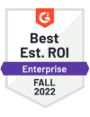 G2 - Melhor Est, ROI - Enterprise - Outono de 2022