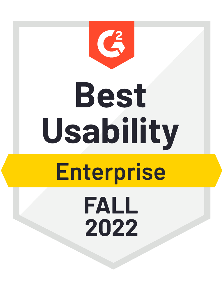G2 - Best Usability - Enterprise - Fall 2022