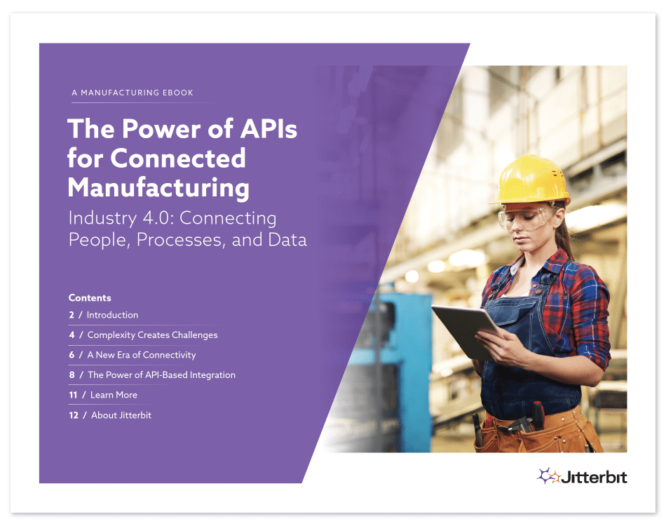 Manufacturing eBook Cover - The Power of APIs for Connected Manufacturing