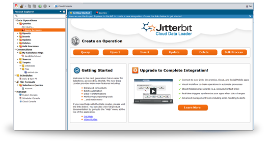 Carregador de dados em nuvem Jitterbit